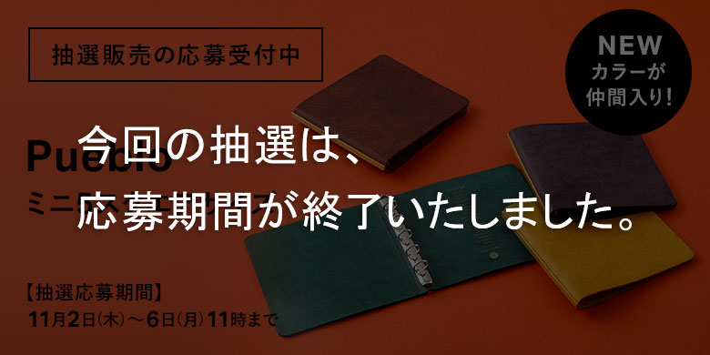 【送料無料】 5001 オンラインショップ限定 5穴リングレザーバインダー プエブロ ミニ5スクエアサイズ（5穴）