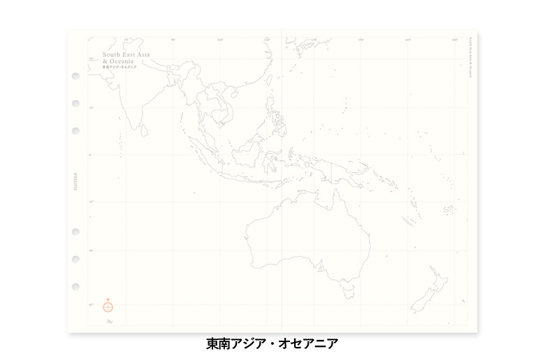 ワールドマップ（世界白地図） A5サイズ