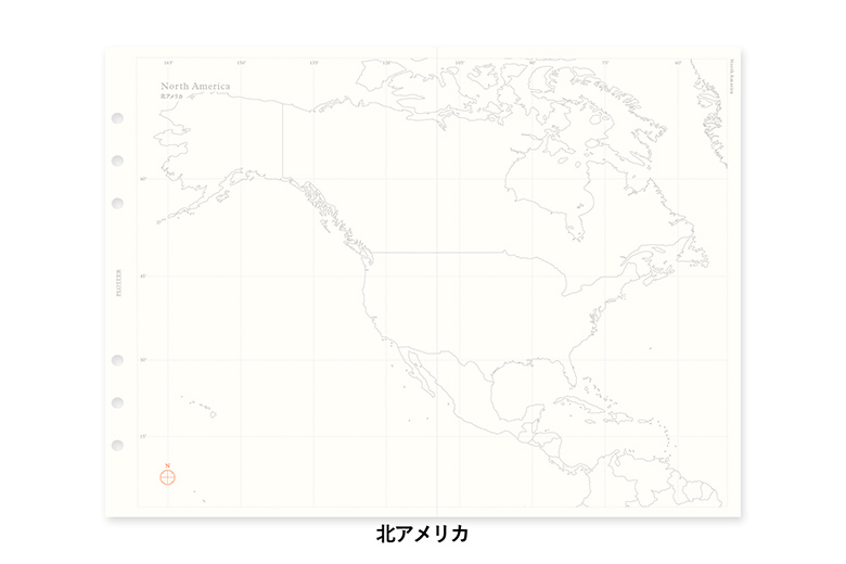 ワールドマップ（世界白地図） A5サイズ