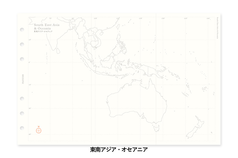 ワールドマップ（世界白地図） バイブルサイズ