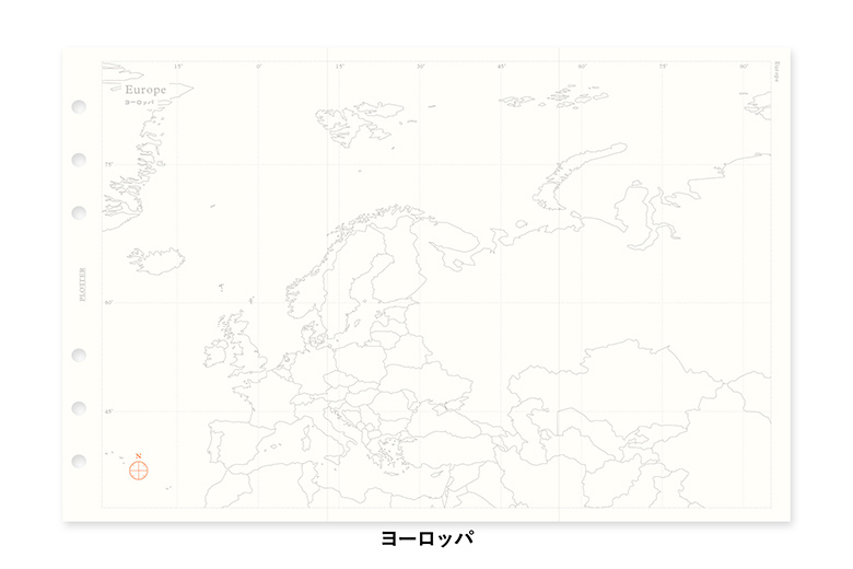 ワールドマップ（世界白地図） バイブルサイズ