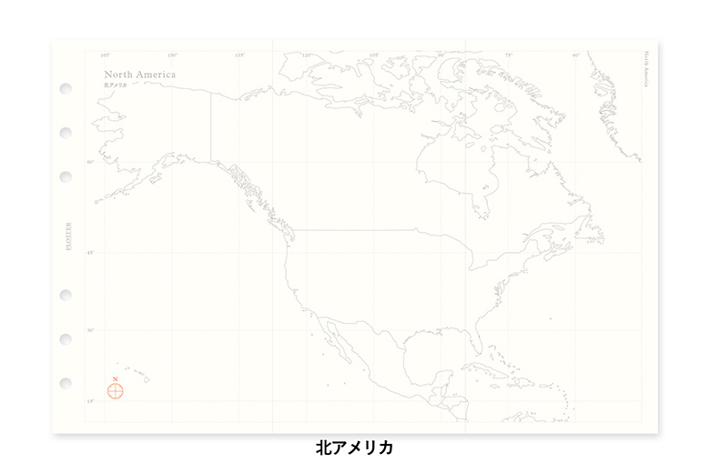 ワールドマップ（世界白地図） バイブルサイズ