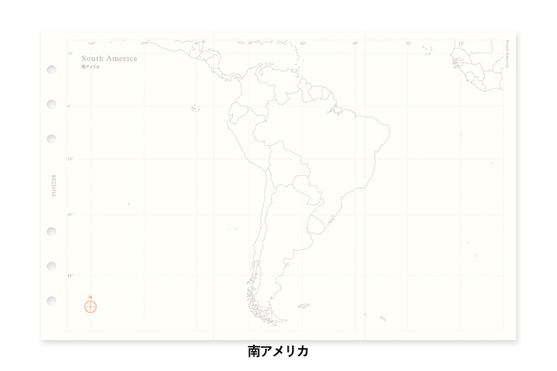 ワールドマップ（世界白地図） バイブルサイズ