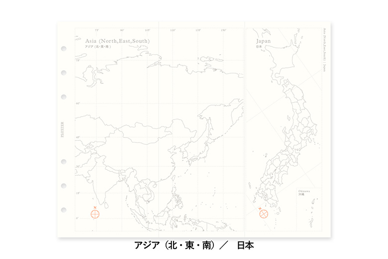ワールドマップ（世界白地図） ナローサイズ