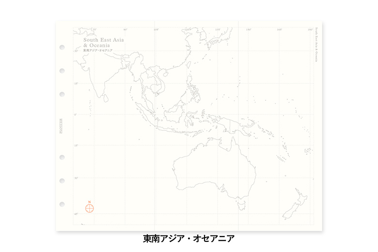 ワールドマップ（世界白地図） ナローサイズ