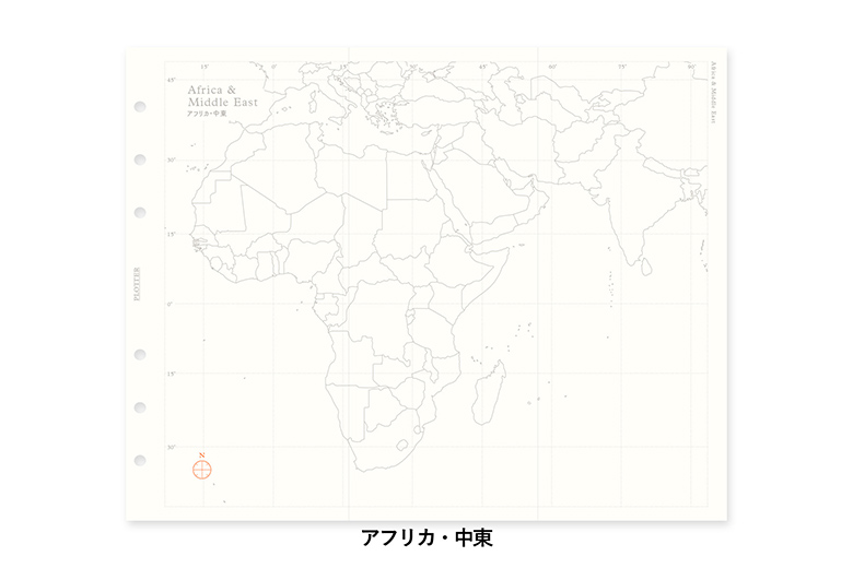 ワールドマップ（世界白地図） ナローサイズ