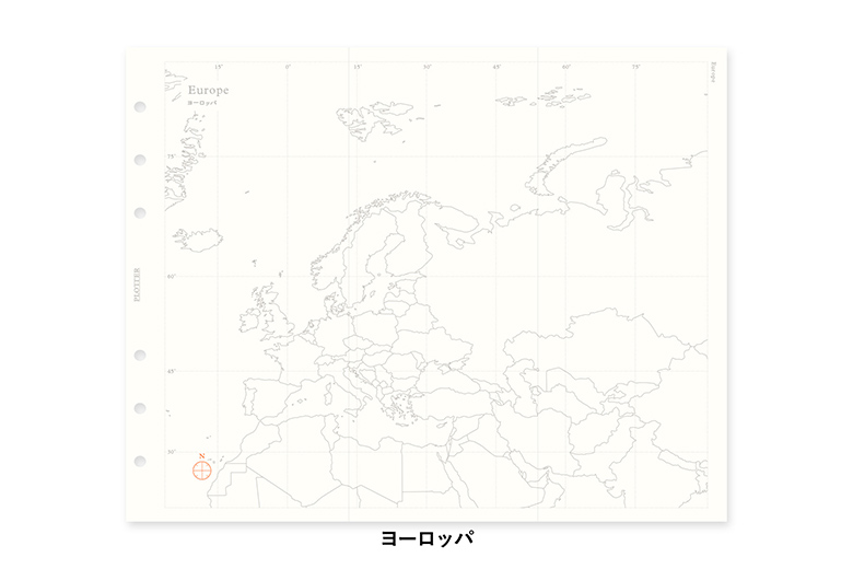 ワールドマップ（世界白地図） ナローサイズ