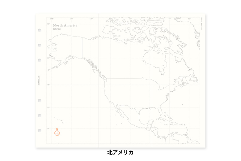 ワールドマップ（世界白地図） ナローサイズ