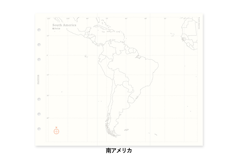 ワールドマップ（世界白地図） ナローサイズ